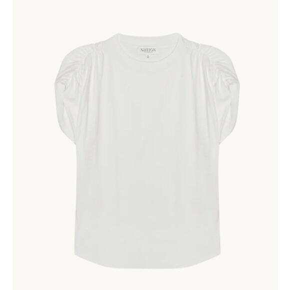 New Nation Ltd Frankie Muscle Tee Pima Cotton T-Shirt White Shirt Top Small - Picture 4 of 11